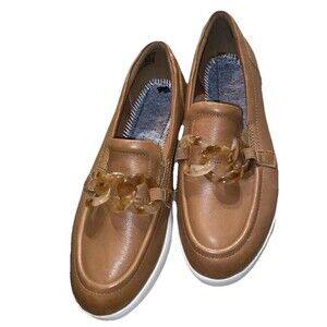 Clarks Women's Zylah May Tan Leather 26180113 W 8W Missing Insoles Otherwise EUC